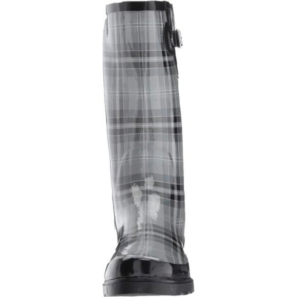 NEW Women's Unique Printed Tall 100% Waterproof Rain Boot Adjustable Strap - Picture 2 of 7